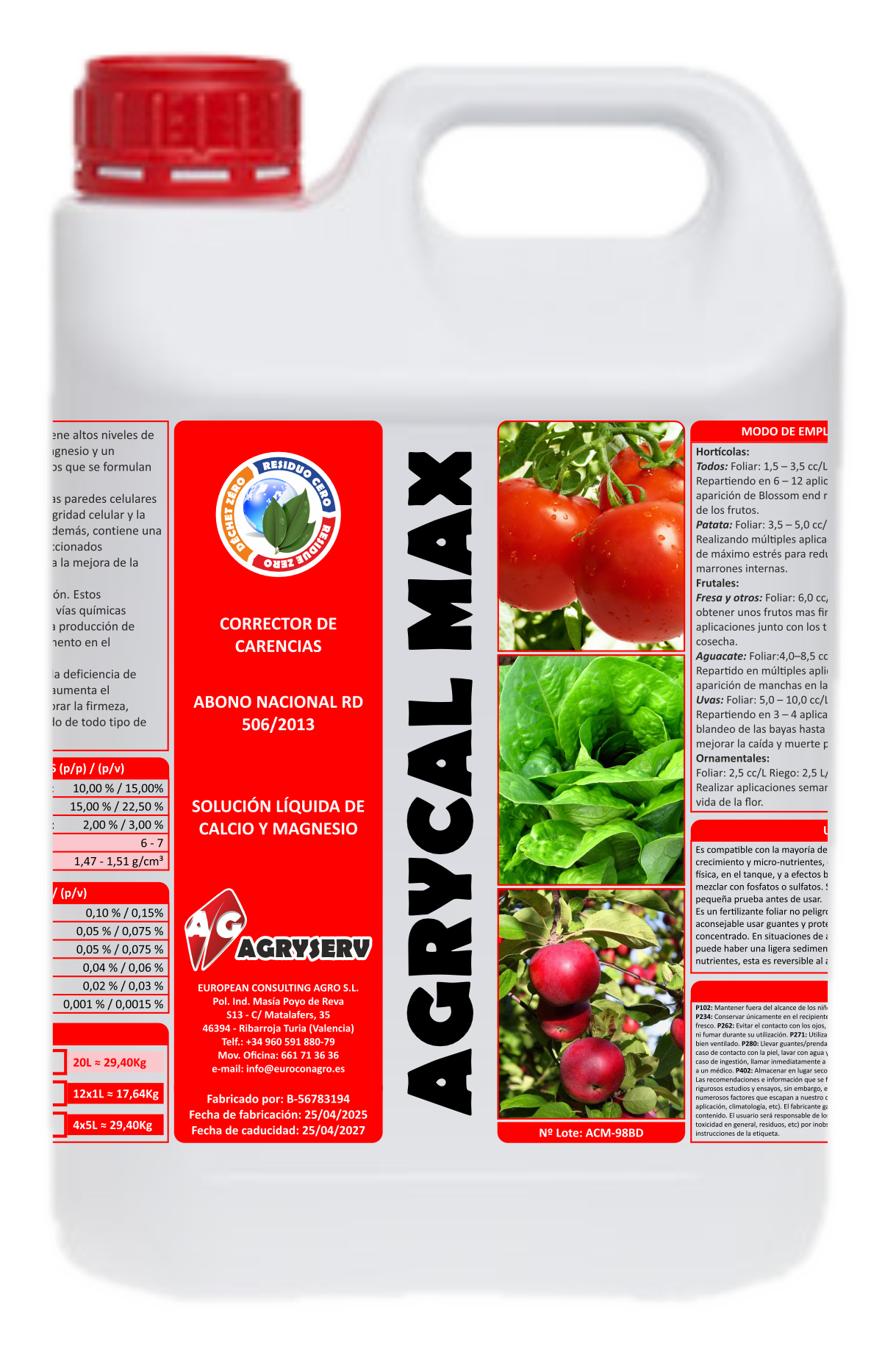 Envase AGRYCAL MAX