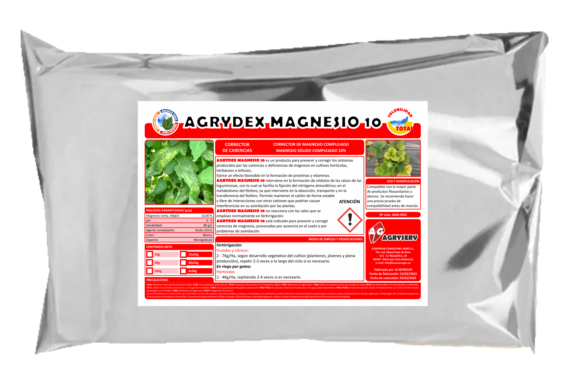 Envase AGRYDEX MAGNESIO 10