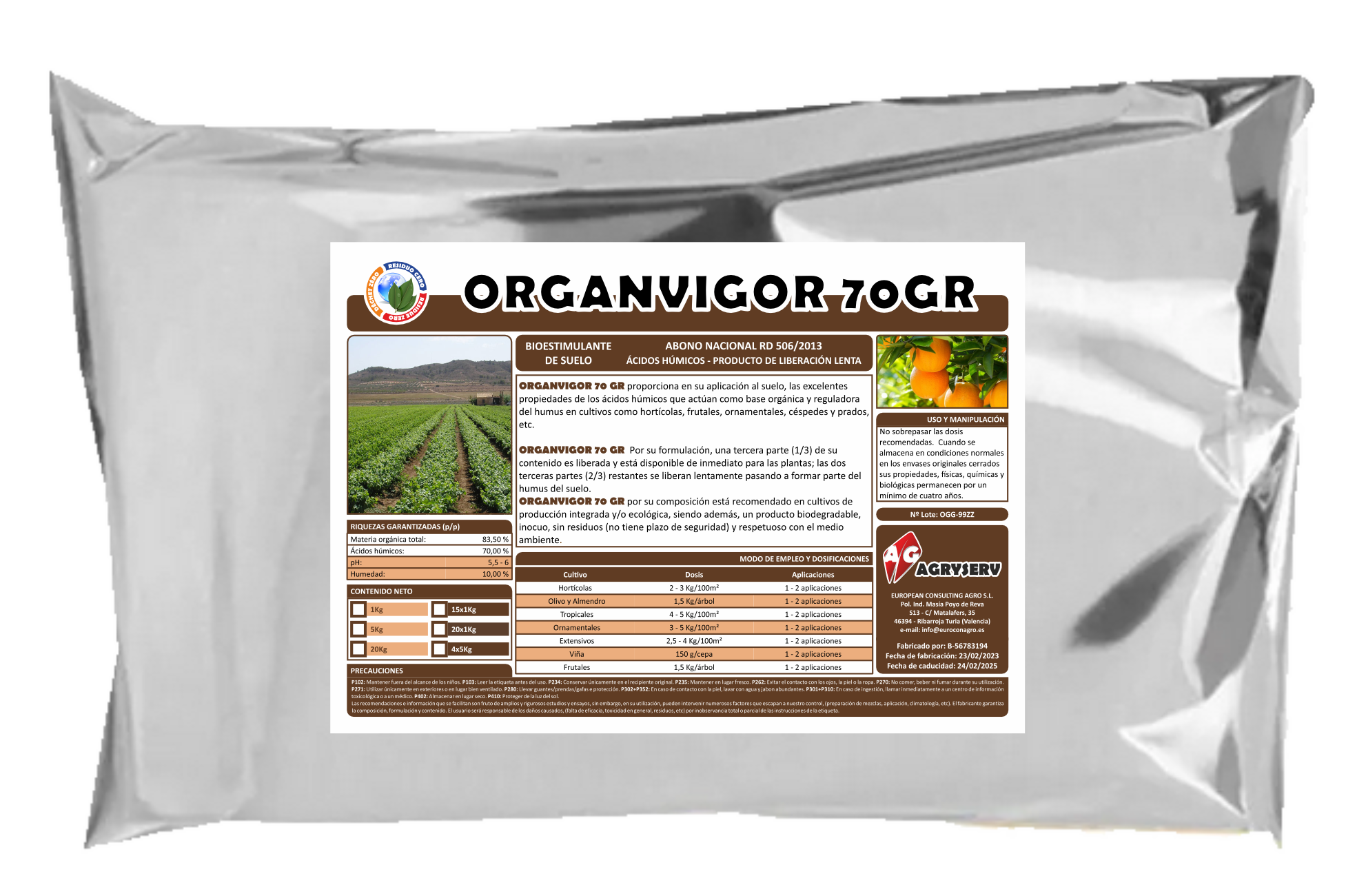 Envase ORGANVIGOR 70GR