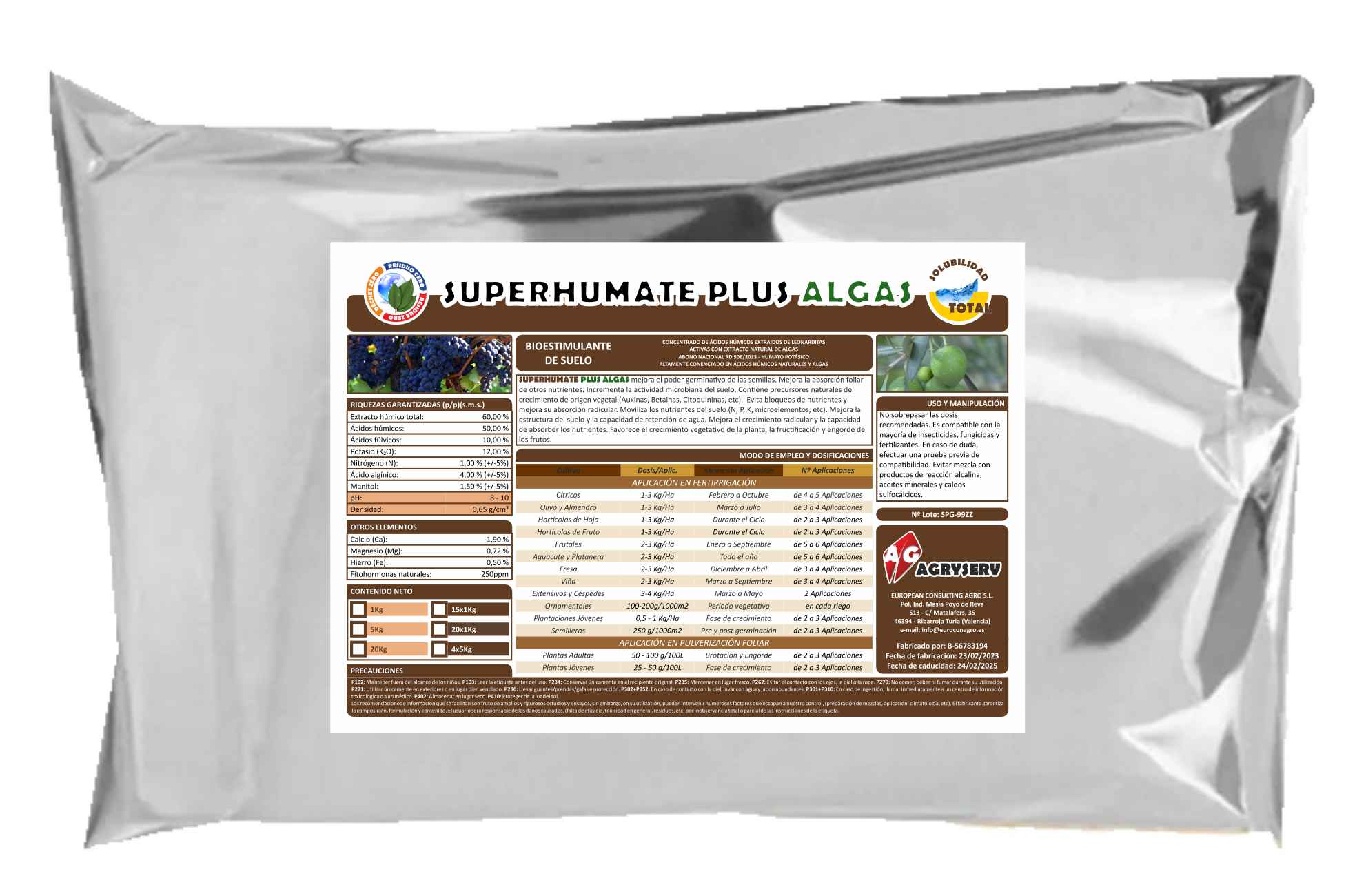 Envase SUPERHUMATE PLUS ALGAS